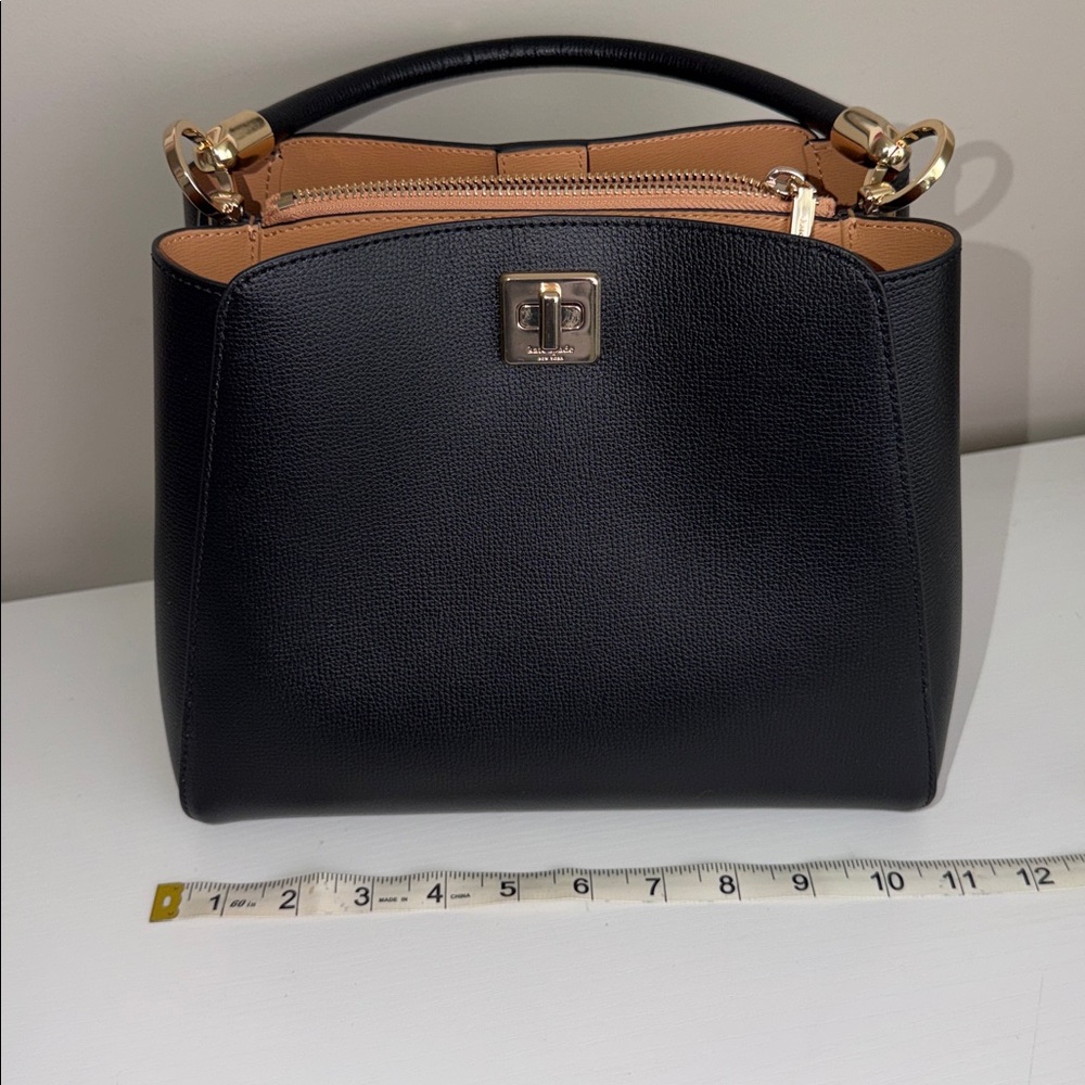 BNWT Kate Spade Black Leather Handbag adjustable / removable shoulder strap - Picture 8 of 9